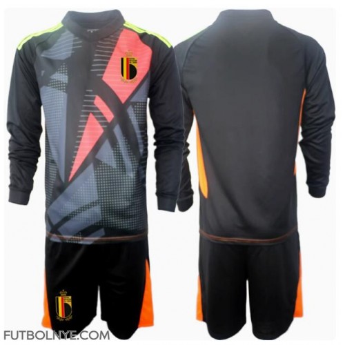 Camiseta Bélgica Portero Primera Equipación para niños Eurocopa 2024 manga larga (+ pantalones cortos)